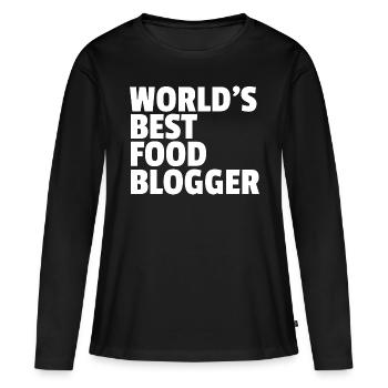 World's best food blogger - Women's Premium Organic Long Sleeve Shirt - black - Front - Julia (174cm)