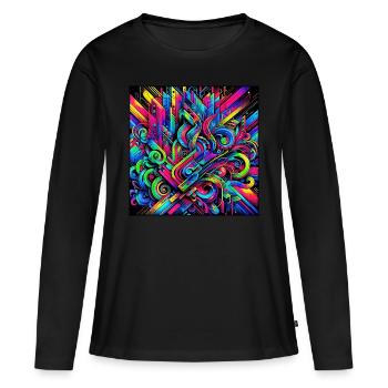 Hyper Impulsion - T-shirt manches longues Premium bio Femme - noir - Devant - Julia (174cm)