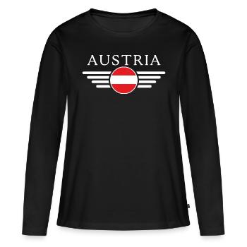 T-shirt Autriche : Culture, Valse - T-shirt manches longues Premium bio Femme - noir - Devant - Julia (174cm)