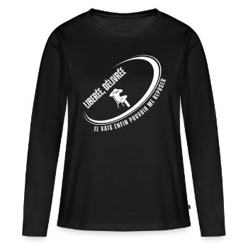 I'm retired - Women's Premium Organic Long Sleeve Shirt - black - Front - Julia (174cm)