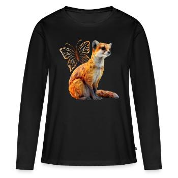 Mangouste - T-shirt manches longues Premium bio Femme - noir - Devant - Julia (174cm)