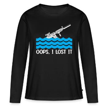 Oops I lost it 2nd amendment - Frauen Premium Bio Langarmshirt - Schwarz - Vorne - Julia (174cm)