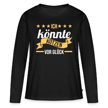 Ich Bin So Gut Drauf Ich Könnte Kotzen - Frauen Premium Bio Langarmshirt - Schwarz - Vorne - Julia (174cm)