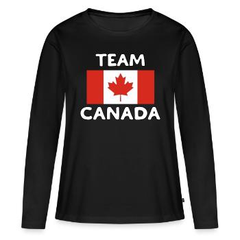 TEAM CANADA - T-shirt manches longues Premium bio Femme - noir - Devant - Julia (174cm)