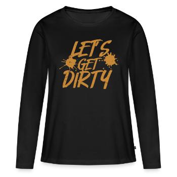 Let's get dirty Mud race runner - Women's Premium Organic Long Sleeve Shirt - black - Front - Julia (174cm)