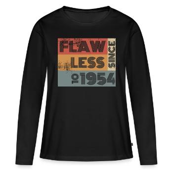 70e anniversaire Sans faille depuis 10/1954 - T-shirt manches longues Premium bio Femme - noir - Devant - Julia (174cm)