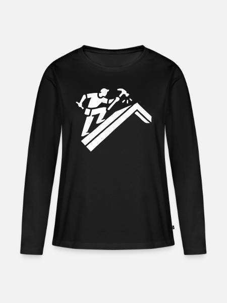 Dachdecker - Frauen Premium Bio Langarmshirt - Schwarz