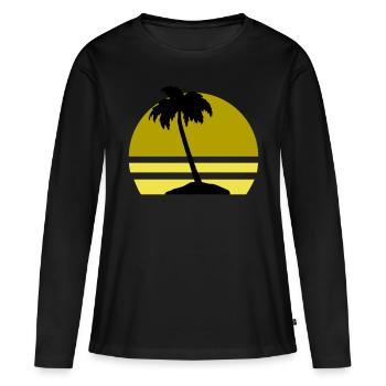 Île Palm - T-shirt manches longues Premium bio Femme - noir - Devant - Julia (174cm)