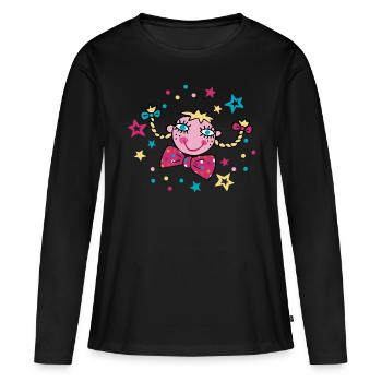 Confettis de carnaval - T-shirt manches longues Premium bio Femme - noir - Devant - Julia (174cm)