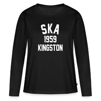 1959 Kingston Ska - T-shirt manches longues Premium bio Femme - noir - Devant - Julia (174cm)