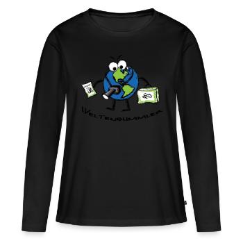 Globe-trotter - T-shirt manches longues Premium bio Femme - noir - Devant - Julia (174cm)