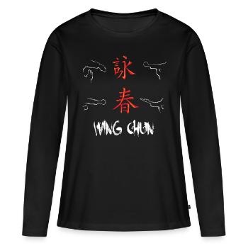 Wingtsun Wing chun Symboles chinois - T-shirt manches longues Premium bio Femme - noir - Devant - Julia (174cm)