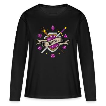 Witch RPG - T-shirt manches longues Premium bio Femme - noir - Devant - Julia (174cm)