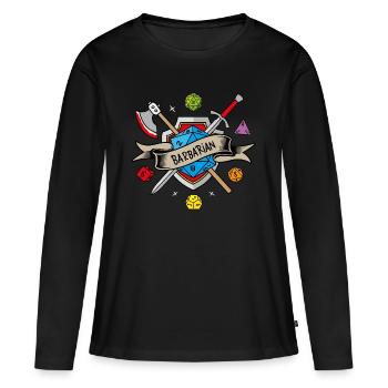 Barbarian RPG - T-shirt manches longues Premium bio Femme - noir - Devant - Julia (174cm)