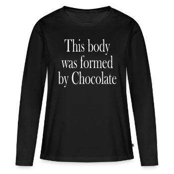 chocolat chocolat - T-shirt manches longues Premium bio Femme - noir - Devant - Julia (174cm)