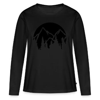 Conifères Montagnes Soleil - T-shirt manches longues Premium bio Femme - noir - Devant - Julia (174cm)