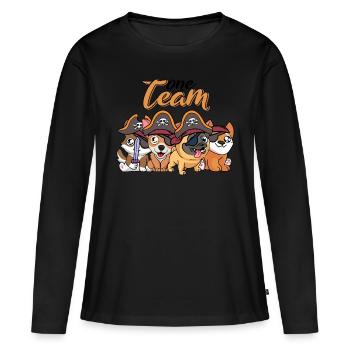 team family dog pirate work colleagues pet - Women's Premium Organic Long Sleeve Shirt - black - Front - Julia (174cm)