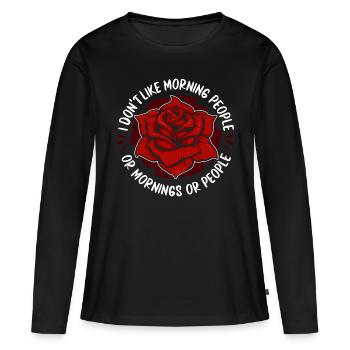Rose Roses Rose Garden Jardinier - T-shirt manches longues Premium bio Femme - noir - Devant - Julia (174cm)