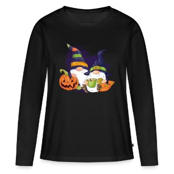 Halloween-Wichtel - Frauen Premium Bio Langarmshirt - Schwarz - Vorne - Julia (174cm)