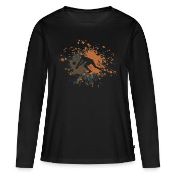 Volleyball Libero Color Splash - Women's Premium Organic Long Sleeve Shirt - black - Front - Julia (174cm)