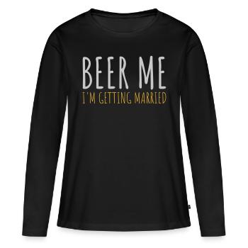 Beer Me Me marier - T-shirt manches longues Premium bio Femme - noir - Devant - Julia (174cm)