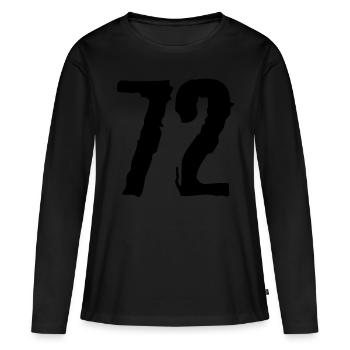 72 Zahl Trikot - Frauen Premium Bio Langarmshirt - Schwarz - Vorne - Julia (174cm)