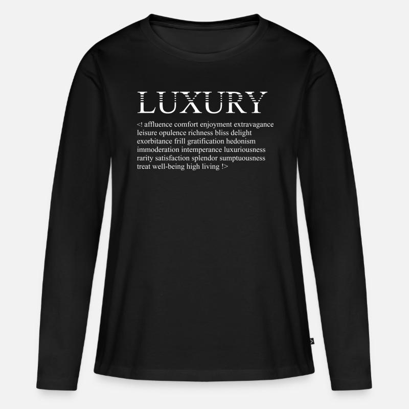 LUXURY - Examples - Lines Series - Frauen Premium Bio Langarmshirt - Schwarz