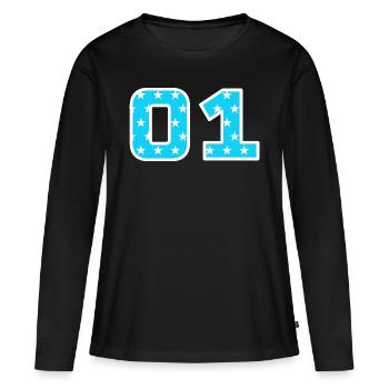 01 - Équipe - Sports d’équipe - T-shirt manches longues Premium bio Femme - noir - Devant - Julia (174cm)