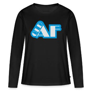 old AF Text Logo - Frauen Premium Bio Langarmshirt - Schwarz - Vorne - Julia (174cm)