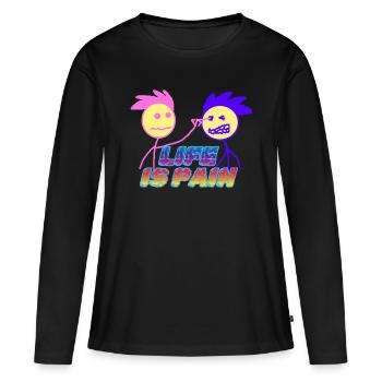 Das Leben ist Schmerz - Frauen Premium Bio Langarmshirt - Schwarz - Vorne - Julia (174cm)