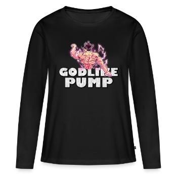 Pompe divine | Anime Gym Motif pour les fans - T-shirt manches longues Premium bio Femme - noir - Devant - Julia (174cm)