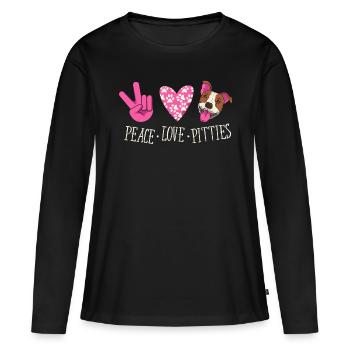 Frieden Liebe Pitbulls - Hunde Besitzer Herrchen - Frauen Premium Bio Langarmshirt - Schwarz - Vorne - Julia (174cm)