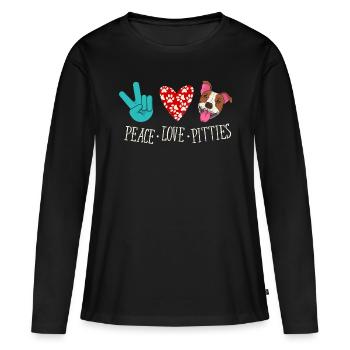 Frieden Liebe Pitbulls - Hunde Besitzer Herrchen - Frauen Premium Bio Langarmshirt - Schwarz - Vorne - Julia (174cm)