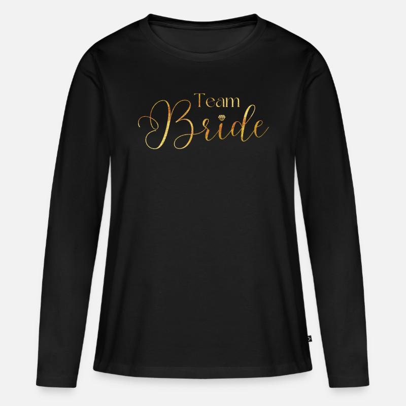 Junggesellinnenabschied - Team Bride - Gold - Frauen Premium Bio Langarmshirt - Schwarz