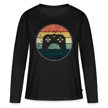 Console - Women's Premium Organic Long Sleeve Shirt - black - Front - Julia (174cm)
