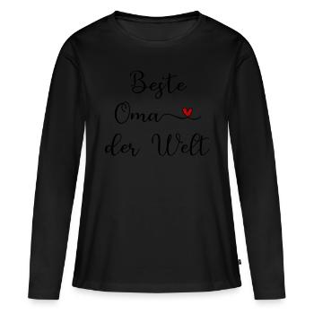 Meilleure grand-mère du monde - T-shirt manches longues Premium bio Femme - noir - Devant - Julia (174cm)