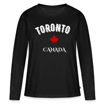 Toronto canada - T-shirt manches longues Premium bio Femme - noir - Devant - Julia (174cm)
