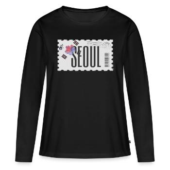 Seoul, Südkorea, South Korea - Frauen Premium Bio Langarmshirt - Schwarz - Vorne - Julia (174cm)