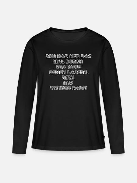 witziges Nicht-Nachdenken-Design / lustige Sprüche - Frauen Premium Bio Langarmshirt - Schwarz