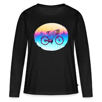 Fahrradfahrer Radeln Fahrrad Radfahren Radfahrer - Frauen Premium Bio Langarmshirt - Schwarz - Vorne - Julia (174cm)