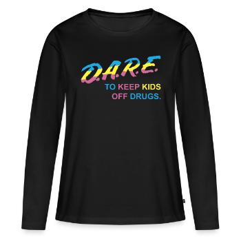 Atlanta Darius ose empêcher les enfants de se droguer. Refuser - T-shirt manches longues Premium bio Femme - noir - Devant - Julia (174cm)