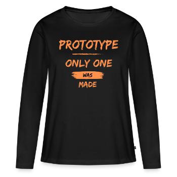 Prototype, only one was made - Frauen Premium Bio Langarmshirt - Schwarz - Vorne - Julia (174cm)