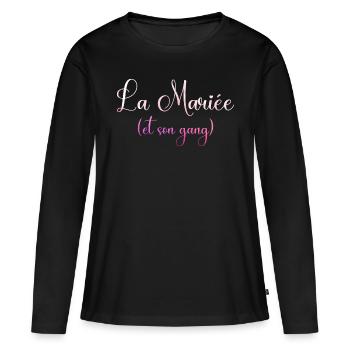 La mariée et son gang evjf future mariée mariage - T-shirt manches longues Premium bio Femme - noir - Devant - Julia (174cm)