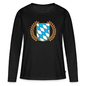 État libre de Bavière Bavarois - T-shirt manches longues Premium bio Femme - noir - Devant - Julia (174cm)