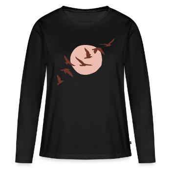 L’éveil - T-shirt manches longues Premium bio Femme - noir - Devant - Julia (174cm)