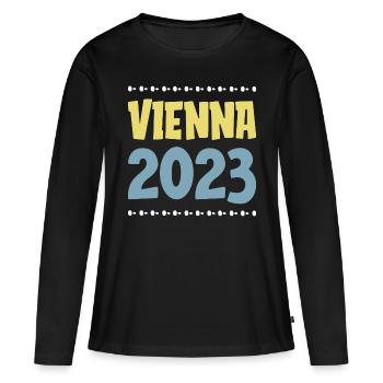 Vienne 2023 Vienne - T-shirt manches longues Premium bio Femme - noir - Devant - Julia (174cm)