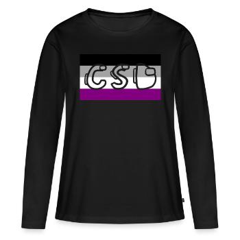 Fierté asexuée CSD - T-shirt manches longues Premium bio Femme - noir - Devant - Julia (174cm)