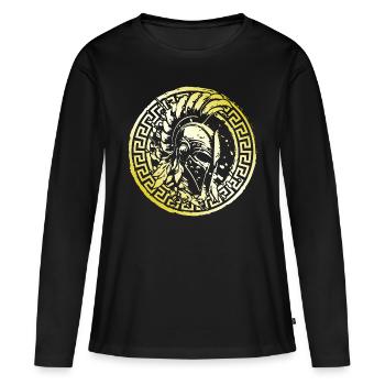 Casque Spartiate Or Gladiateur Fighter Training - T-shirt manches longues Premium bio Femme - noir - Devant - Julia (174cm)