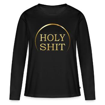 Holy Shit - Vers.1 - Frauen Premium Bio Langarmshirt - Schwarz - Vorne - Julia (174cm)