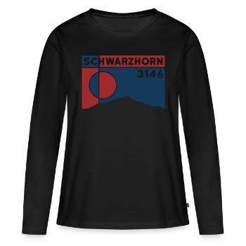 Flüela Schwarzhorn Davos Randonnée Arête Est Davos - T-shirt manches longues Premium bio Femme - noir - Devant - Julia (174cm)